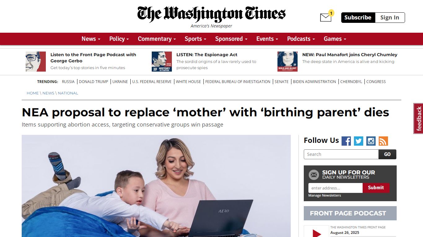 NEA proposal to replace ‘mother’ with ‘birthing parent’ dies